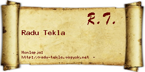 Radu Tekla névjegykártya